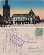 Postcard Prag Praha Prasna Brana Aobecni Dum/Stadttor Und Straßen 1915  - Czech Republic