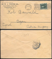 USA Washington DC Cover Mailed To Austria 1905. Franklin 1c Stamp - Lettres & Documents