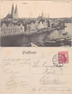 Ansichtskarte Lübeck Panorma, Hafen Und Segelboote 1906  - Autres & Non Classés