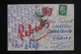 MAROC - Taxes De Casablanca Sur Carte Postale De France En 1969  - L 152874 - Marokko (1956-...)