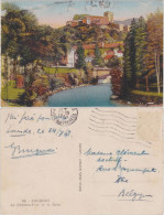 CPA Lourdes Lorda Le Chateau-Fort Et Le Gave 1948 - Autres & Non Classés