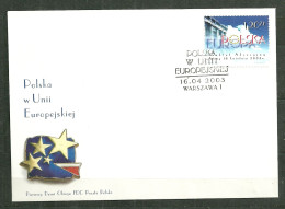 Enveloppe FDC 3801 La Pologne Et L'union Européenne Signature Du Traité à Athènes Europa - FDC