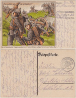 Ansichtskarte  "Nun Wollen Wir Sie Verdreschen!" Propaganda 1.WK 1914 - Weltkrieg 1914-18