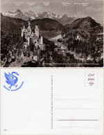 Ansichtskarte Schwangau Blick Auf Neuschwannstein Mit Gipfelbenennungen 1964  - Autres & Non Classés