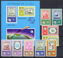 Nicaragua 1974 UPU Centenary, Space, Stamps On Stamps Set Of 9 + S/s MNH - U.P.U.
