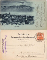 Ansichtskarte Lausanne Panorama - Mondscheinlithografie 1908 - Autres & Non Classés