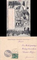 AK Kalenderblatt: Verschneiter Fluß, Bescherung, Gruppe Menschen Vor Tor 1905 - Non Classés