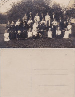 Ansichtskarte  Foto Hochzeitsgesellschaft Privataufnahme 1914 Privatfoto  - Noces