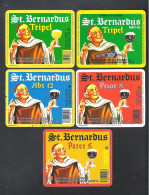 BROUWERIJ ST. BERNARDUS  - WATOU - ST. BERNARDUS PRIOR 8 - ABT 12 - PATER 6 - TRIPEL    - 5 BIERETIKETTEN  (BE 343) - Bier