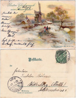 Ansichtskarte  Neujahr - Windmühle 1901  - Neujahr