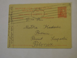 ARGENTINA POSTAL CARD 1939 - Other & Unclassified