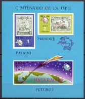 Nicaragua 1974 UPU Centenary, Space, Stamps On Stamps S/s Imperf. MNH -scarce- - U.P.U.