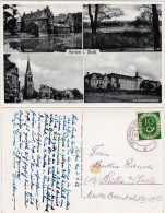 Herten (Westfalen) 4 Bild: Schloß, Panorama, Markt, Hospital 1952  - Herten