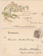 Die Besten Wünsche - Jugendstil, Goldprägekarte Ansichtskarte 1903 - Cumpleaños