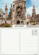 Ansichtskarte München 3 Bildkarte Marienplatz Rathaus 1988 - Muenchen