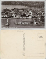 Lindau (Bodensee) Luftbild Mit Stadt, Hafen Und Dampfer 1932 - Sonstige & Ohne Zuordnung