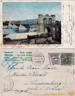 Mannheim Rheinbrücke, Bahnstrecke Ansichtskarte  1904 - Mannheim