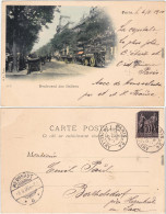 Paris Boulevard De Italiens - Belebt - Kutschen CPA Ansichtskarte 1900 - Otros & Sin Clasificación
