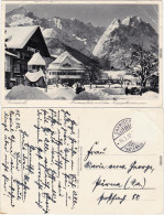 Garmisch-Partenkirchen Marienplatz Mit Dem Zugspitzmassiv Winter Foto Ak 1932 - Garmisch-Partenkirchen
