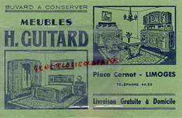 87 - LIMOGES - BUVARD MEUBLES H. GUITARD - PLACE CARNOT  MOBILIER LITERIE - M