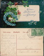 Glückwunsch Geburtstag Blumen Relief Mit Silberrand 1921 - Verjaardag