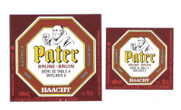 BROUWERIJ HAACHT - BOORTMEERBEEK - PATER BRUIN - TAFELBIER A -  2 BIERETIKETTEN  (BE 348) - Bière