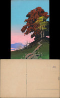Ansichtskarte  Künstlerkarte Echt Gemahlt Baum Auf Berg 1923 - 1900-1949