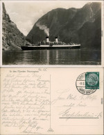 Ansichtskarte Norwegen Allgemein In Den Fjorden Norwegens, Dampfer 1935 - Norvegia
