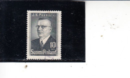 FINLANDIA  1947 - Unificato  320° - Paasikivi - Usati