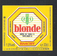 BROUWERIJ HAACHT - BOORTMEERBEEK - BLONDE  - TAFELBIER A -   BIERETIKET  (BE 349) - Beer