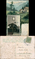 Ansichtskarte  Böhmerwald - Umland Mit Mann In Tracht 4 1906 - Unclassified
