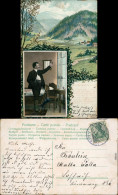 Ansichtskarte  Böhmerwald - Umland Mit Mann In Tracht  3 1906 - Non Classés