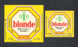 BROUWERIJ HAACHT - BOORTMEERBEEK - BLONDE  - TAFELBIER A -  2 BIERETIKETTEN  (BE 350) - Cerveza