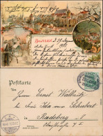 Winter Litho Bautzen Budyšin Panorama, Teilansichten Im Winter 1902 - Bautzen