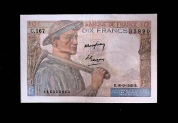 JC, Billet, France, Dix, 10 Francs Mineur, 10-3-1949, 2 Scans - 10 F 1941-1949 ''Mineur''