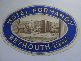 étiquette Hotel Bagage -  Hôtel Normandy Beyrouth Liban    STEPétiq3 - Etiquetas De Hotel