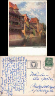 Nürnberg Künstlerkarte V. L. Mößler "Häuser An Der Pegnitz" 1934 - Nuernberg