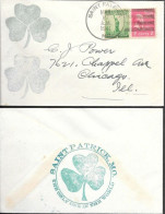 USA Saint Patrick MO Cover 1941. Irish Clover - Lettres & Documents