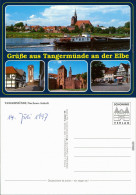 Ansichtskarte Tangermünde Kirche, Elbe, Schlepper, Turm, Tor, Markt 1997 - Andere & Zonder Classificatie