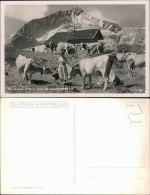 Ansichtskarte Garmisch-Partenkirchen Die Hochalm - Kühe Bäuerin 1932  - Garmisch-Partenkirchen