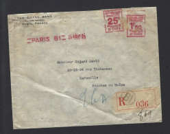 LETTRE FRANCE EMA 1934 THE CHASE BANK - Mechanical Postmarks (Other)