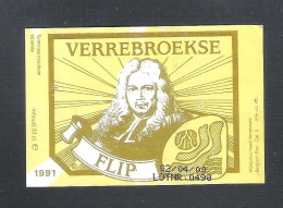 BIERETIKET -   VERREBROEKSE FLIP - 1991   (BE 352) - Bier