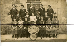 Carte Photo .CPA. ISERE. D38. BIOL Le Haut Conscrits Conscrites Commune De Biol Classe 1922 . Instruments Musique. - Autres & Non Classés