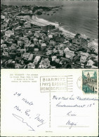 Biarritz Miarritze Vue Aérienne La Grande Plage.  Fond Rocher De La Vierge 1955 - Autres & Non Classés