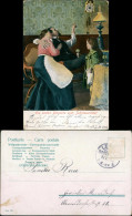 Ansichtskarte  Glückwunsch - Neujahr/Sylvester - Der Blick Zur Uhr 1909 - New Year