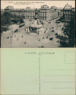 Paris Place De La Republique Mit Straßenbahn Und Automobilen 1923 - Autres & Non Classés