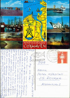 Cuxhaven Watt, Kai Mit Fähre, Kutterhafen, Dämmerung, Kran 1978 - Cuxhaven