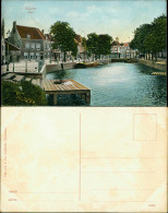 Postkaart Sluis Kade, Kanal Und Straße 1914 - Otros & Sin Clasificación