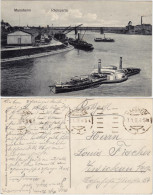 Ansichtskarte Mannheim Hafen - Dampfschiff Und Verladekrähne 1918  - Mannheim