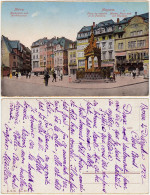 Ansichtskarte Mainz Marktplatz, Marktbrunnen Und Geschäfte 1922  - Mainz